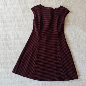Gap navy and red striped cap sleeve dress
